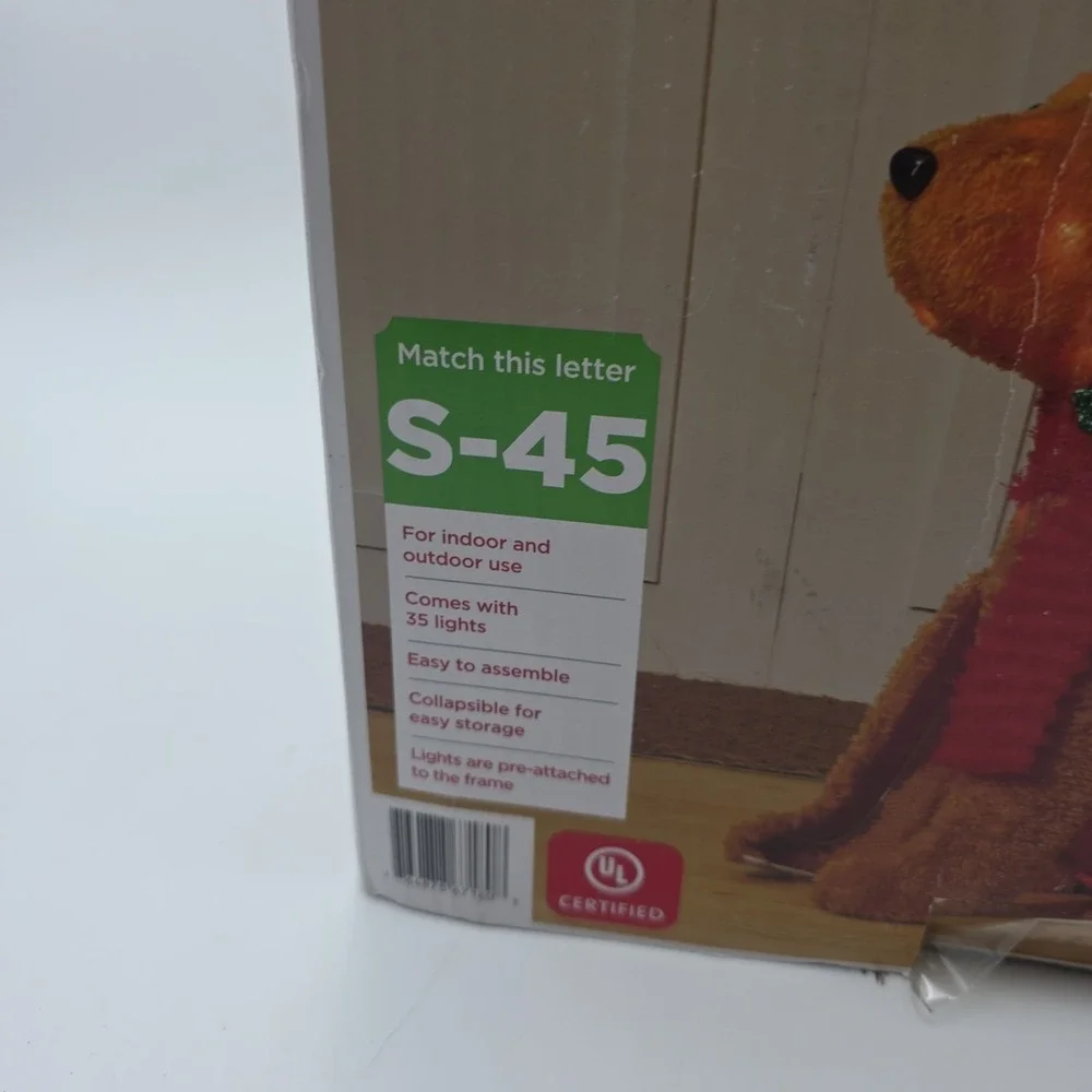 Christmas Holiday Time Dog Light Up Plush Dog Indoor Outdoor Decor 20